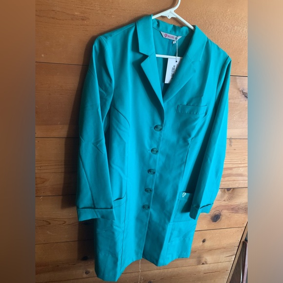 Tailored Green Ladies Medium Lab Coat-NWT-Veste - Picture 1 of 8